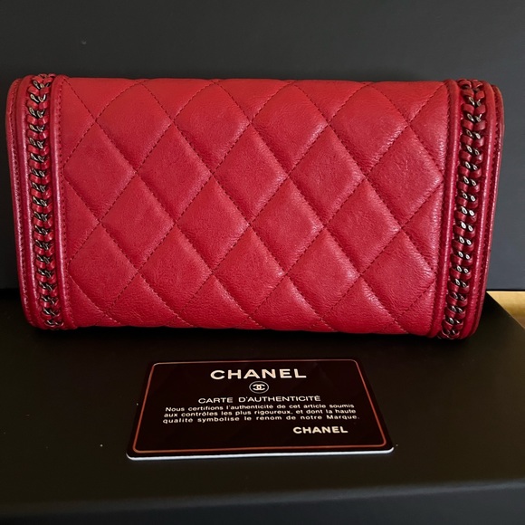 😍VERY RARE😍 CHANEL AGED CHAIN AROUND BOY LONG WALLET ON A CHAIN 😍 - Picture 13 of 15